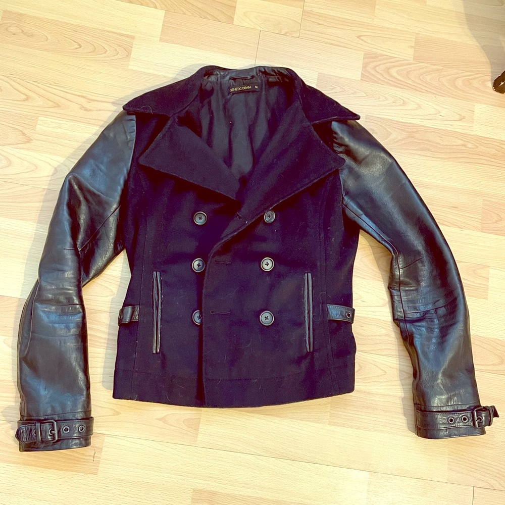 Peacoat + leather jacket hybrid